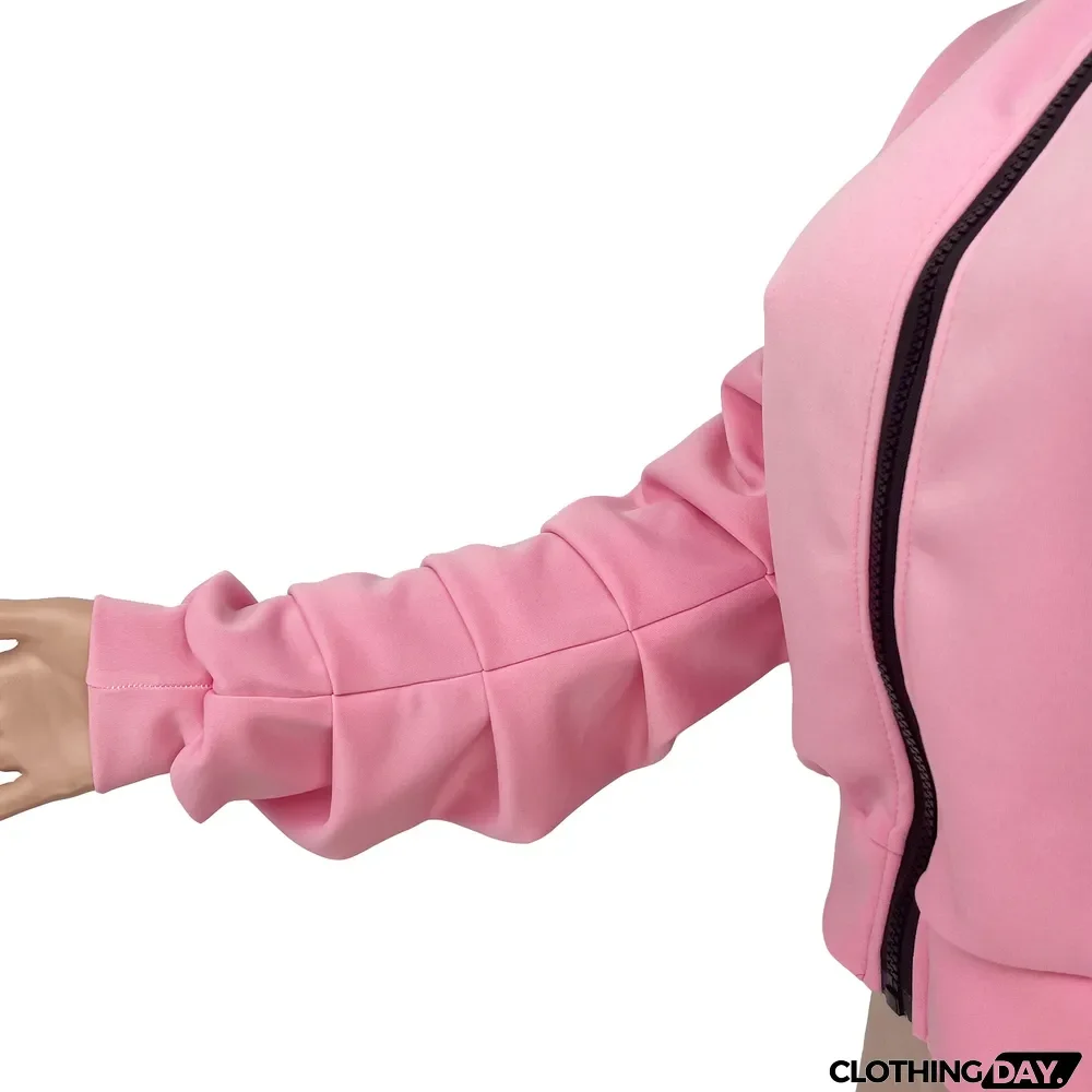 Casual Pile Sleeve Zipper Cardigan Coat