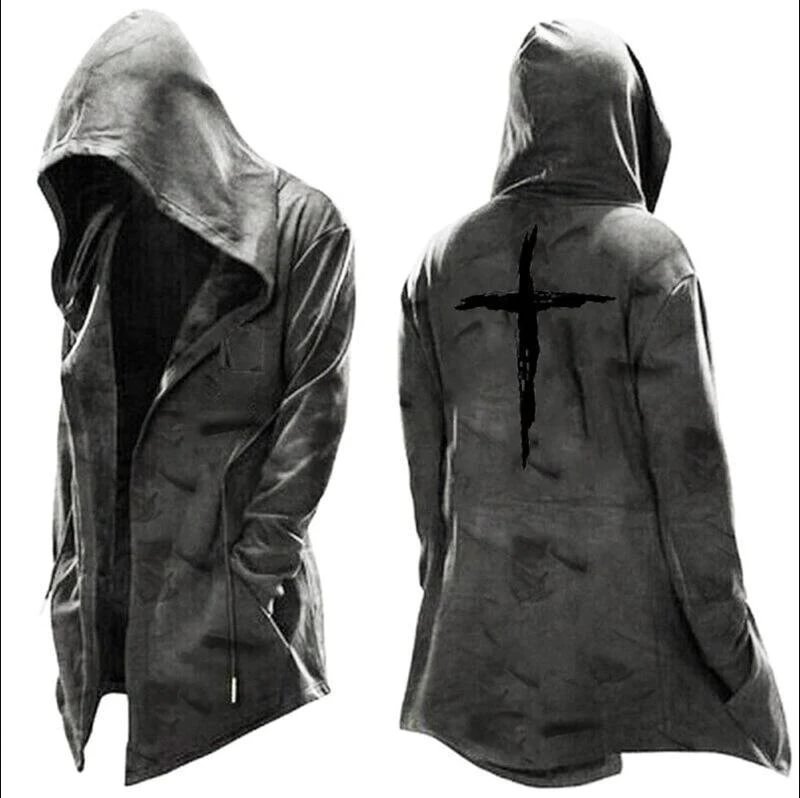 Men's Long Hooded Cardigan Jacket