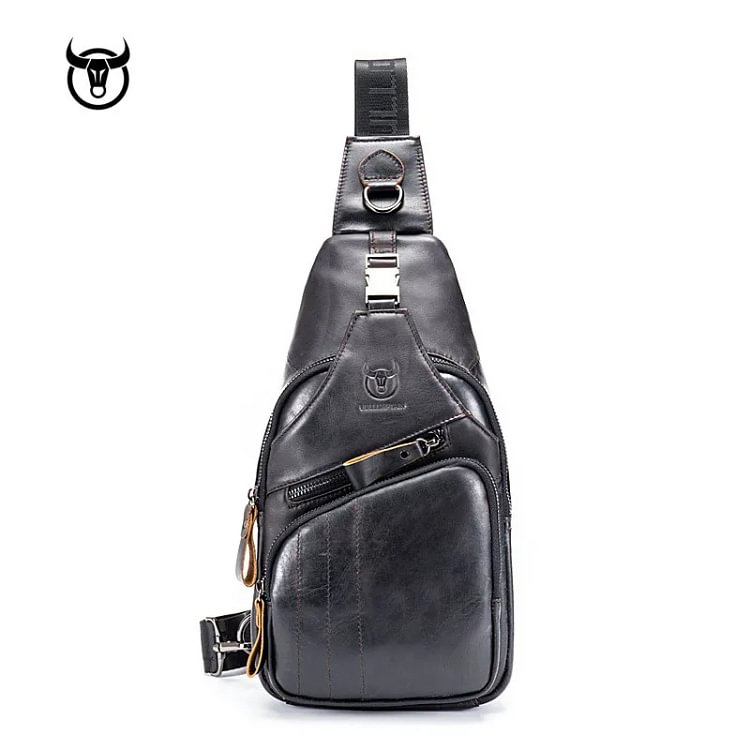 Famous brand Genuine Leather Men Messenger Bag Casual Crossbody Bags Fashion Men's Handbag men chest bag Male Shoulder Bag bolso
