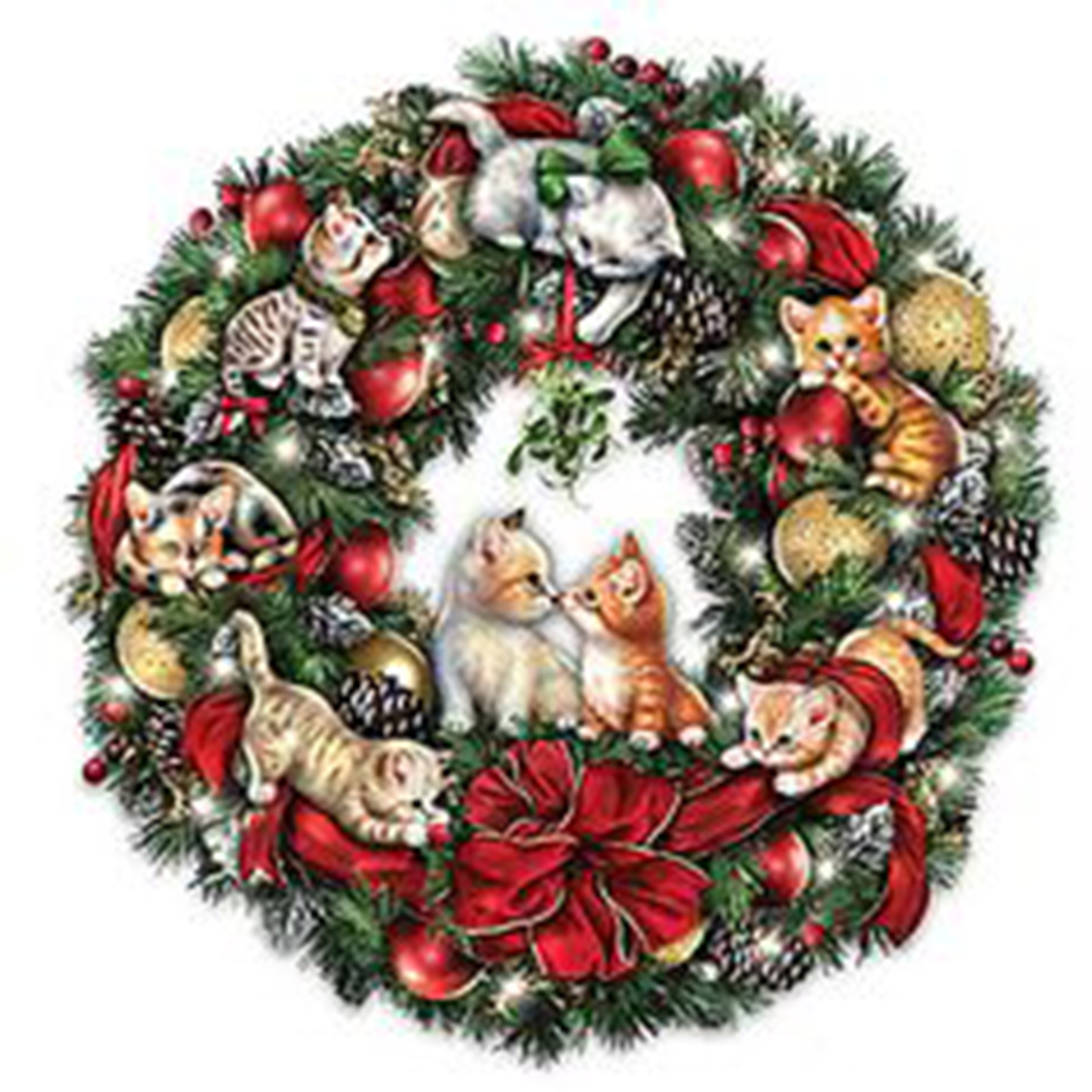 

Cat World Wreath - Round Drill Diamond Painting - 40*40CM, 501 Original