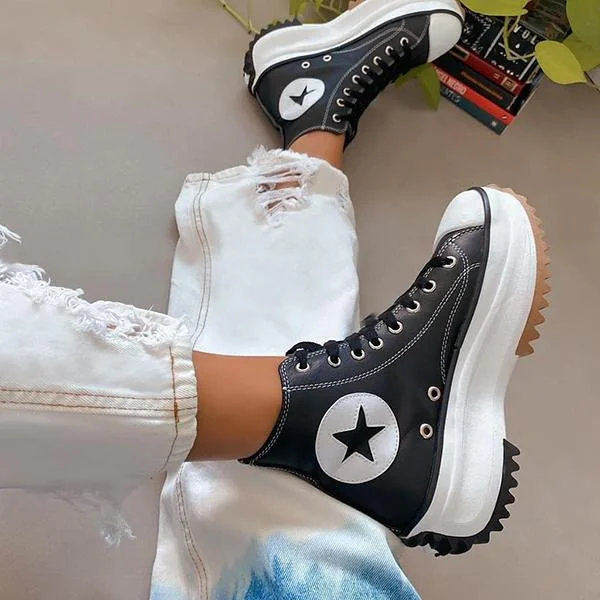 Non-Slip Sole High Top Lace Up Boots
