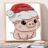 Christmas Hat Piggy - 14CT Stamped Cross Stitch 13*15cm/5.12*5.91in(Brand)