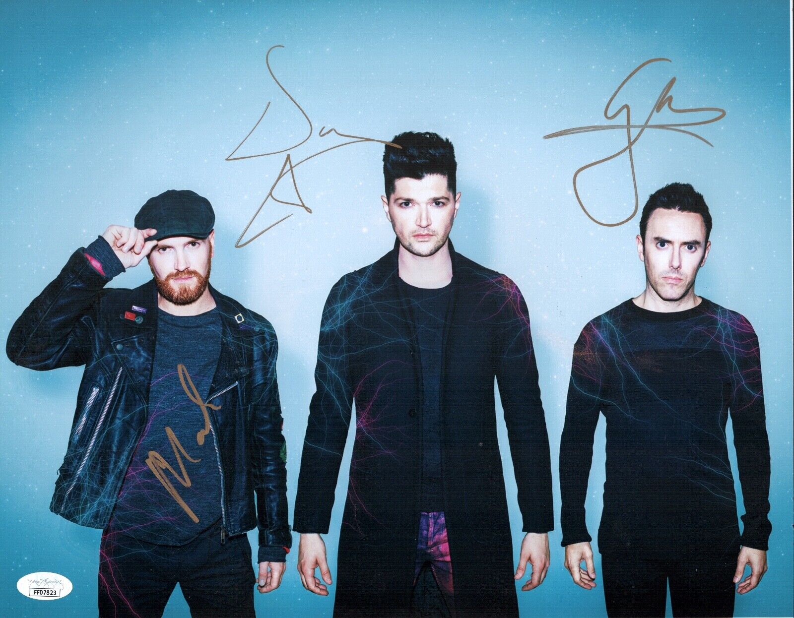 THE SCRIPT Danny O'Donoghue BAND Signed X3 11x14 Photo Poster painting Autograph JSA COA