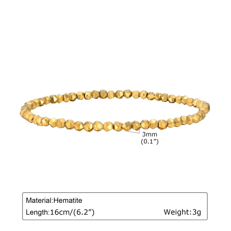 IG Style Geometric 18K Gold Plated Rope Haematite Bracelets Drawstring Bracelets