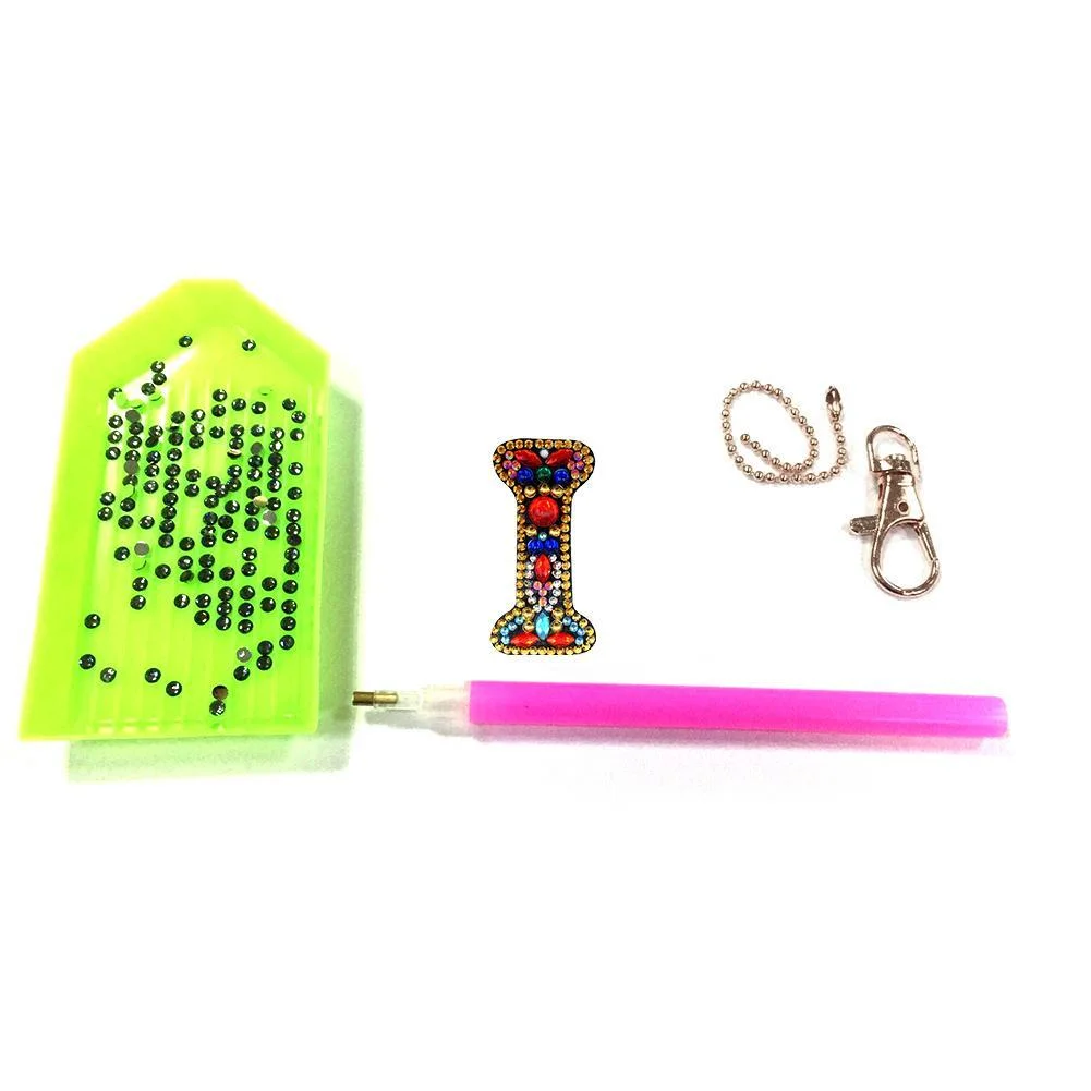 DIY Key Chain Diamond Painting Letters Women Girl Bag Keyring Pendant Gift