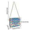 (US Local)DIY Mandala Diamond Art Wooden Coin Pouch with Chain 5D Diamond Painting Purse