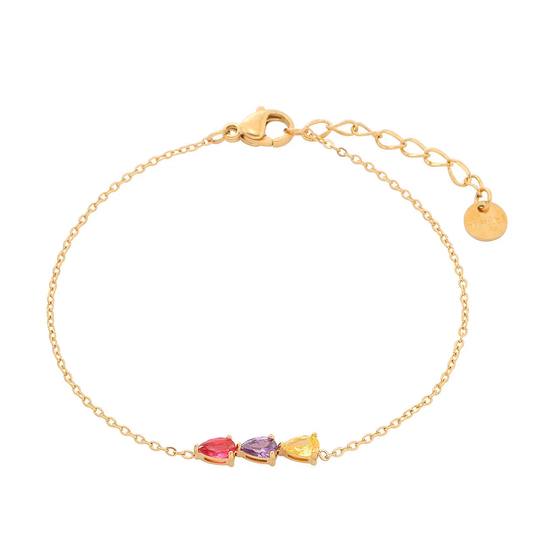 Water Drop Zircon Color Diamond Titanium Steel Bracelet