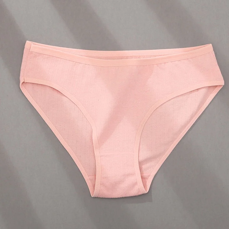 2021 Cotton Panties Women Low Waist Female Underpants Sexy Comfortable Women's Cotton Solid Color Briefs Panty Lingerie S-XL