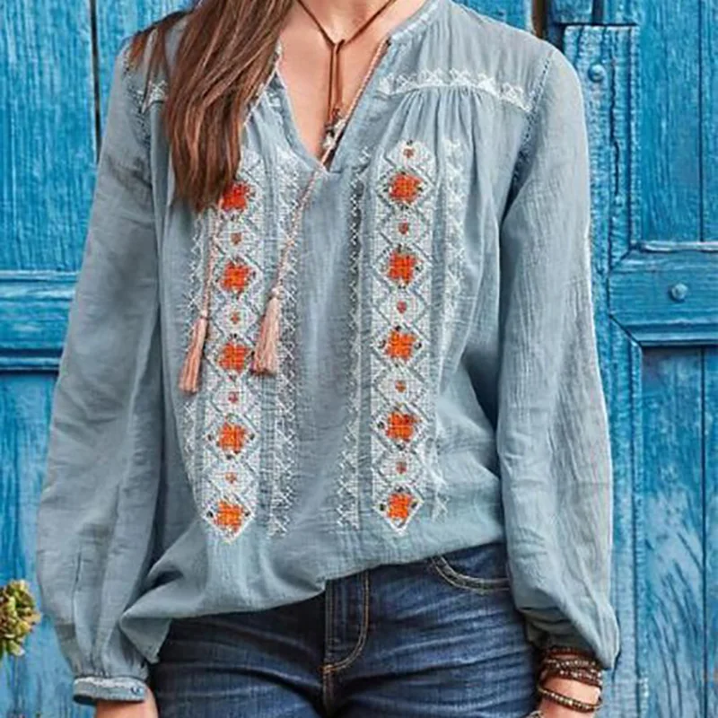 Flower casual women's long-sleeved graphic tees
