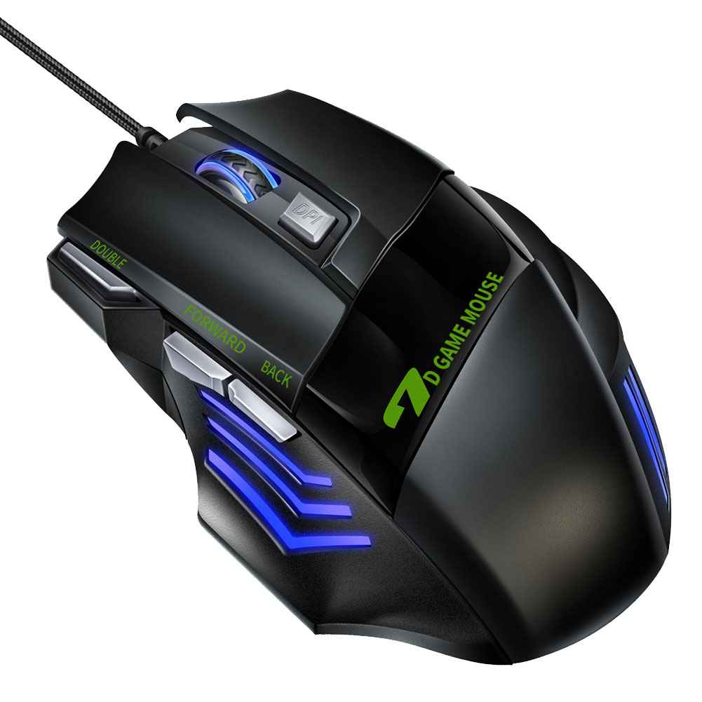 

Wired Gamer Mouse USB 7 Buttons 3200DPI LED Optical Mice for Laptop Gaming, 501 Original