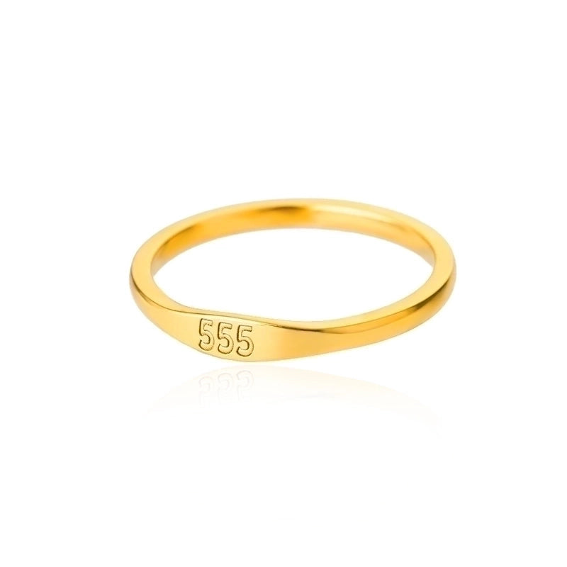 1 Piece Minimalist Number Stainless Steel Inlaid Gold Rings