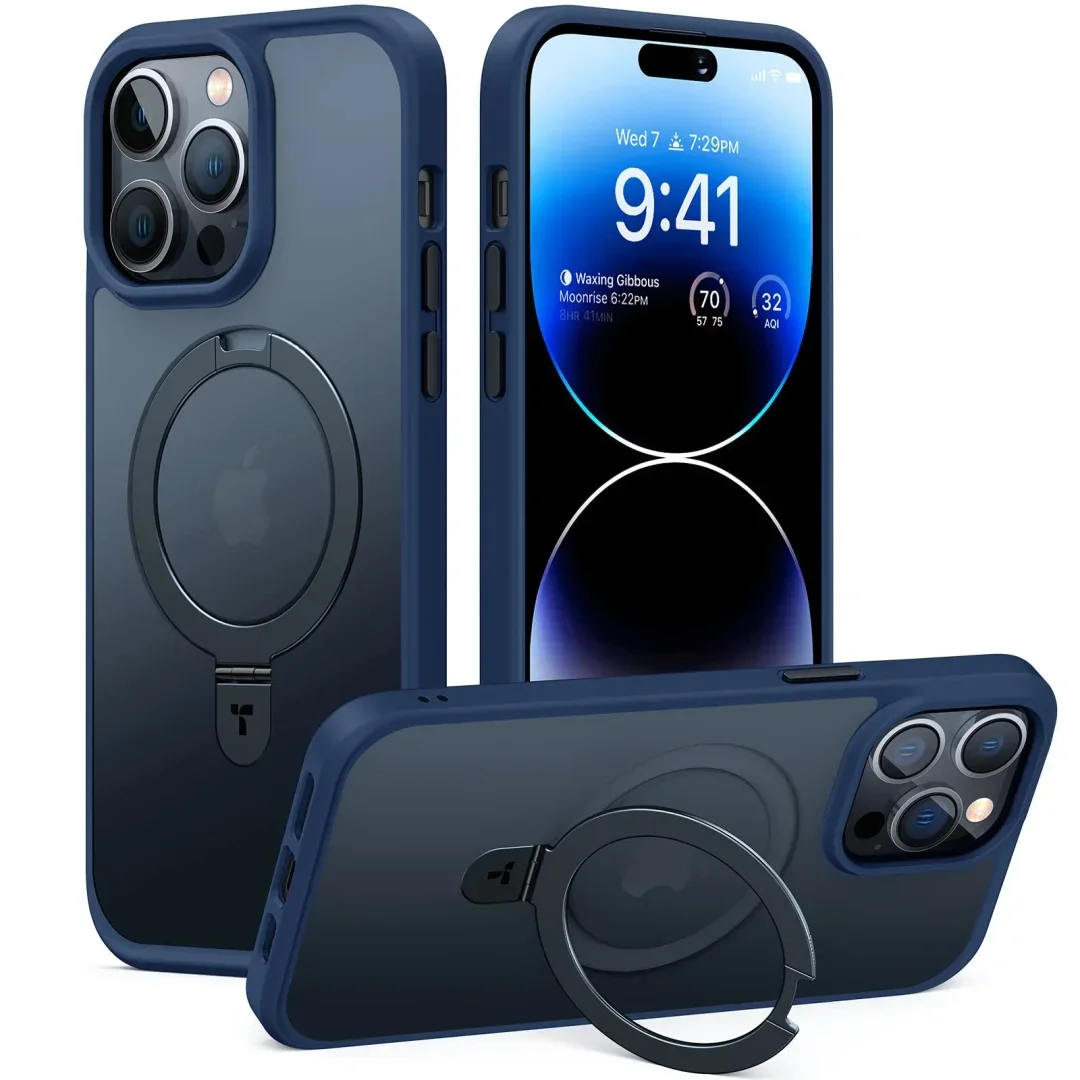 New Design Shockproof iPhone 15 Case Compatible with MagSafe (with Stand)