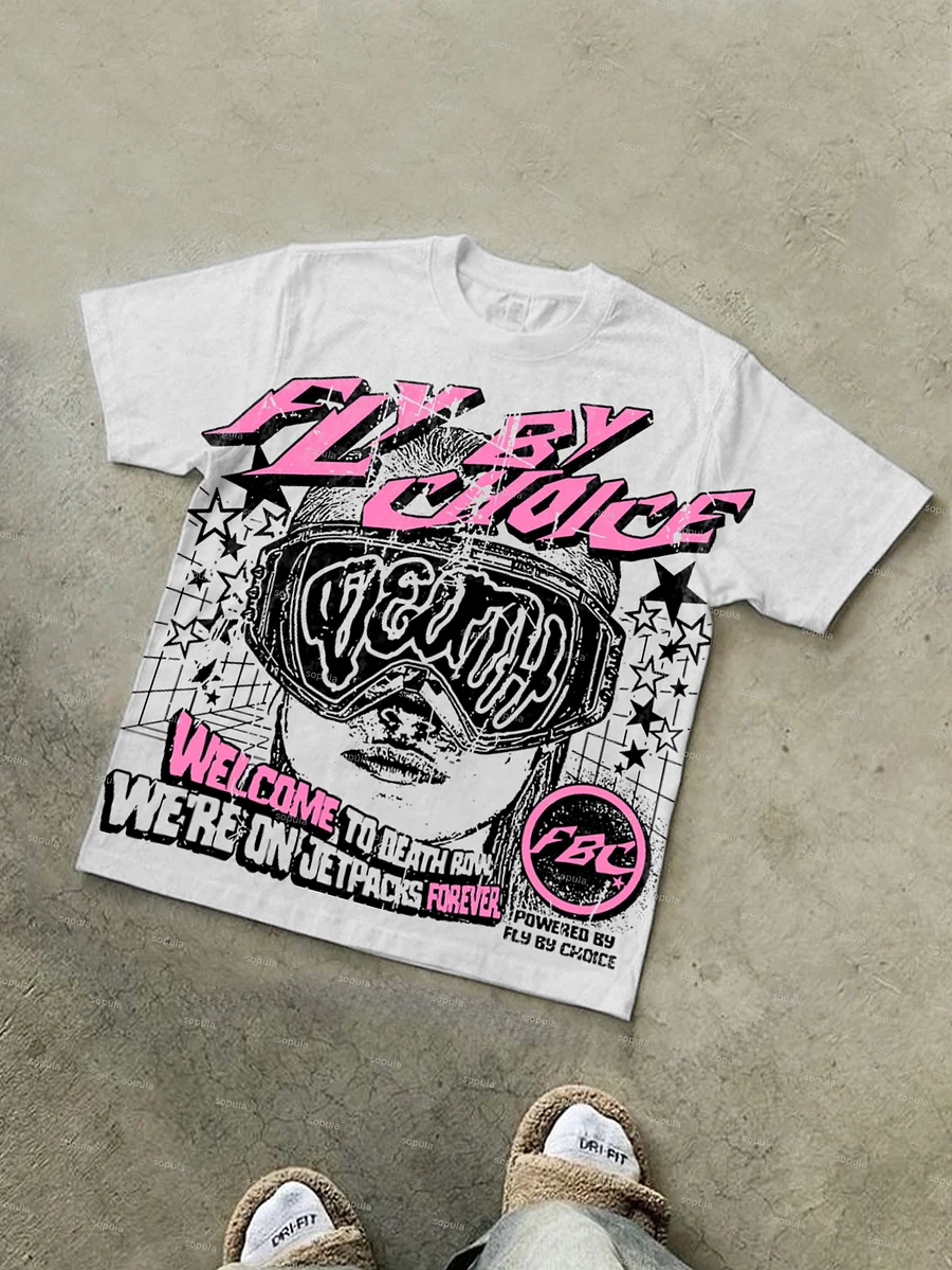 Vintage Fly By Choice Death Graphic 100% Cotton Short Sleeve T-Shirt