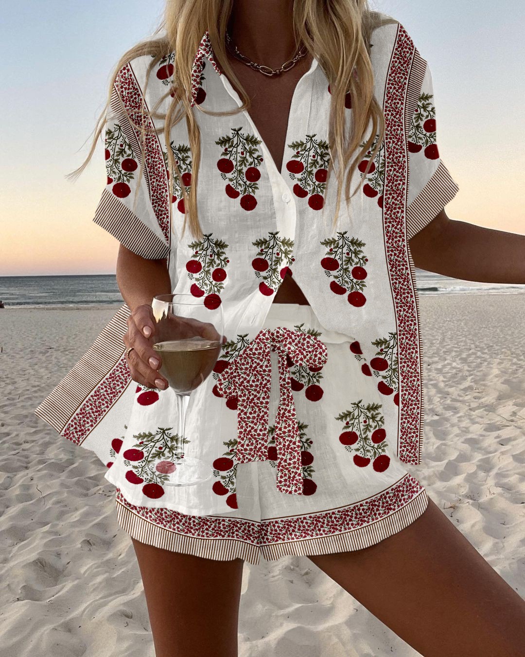 Rotimia Floral vacation casual two-piece set