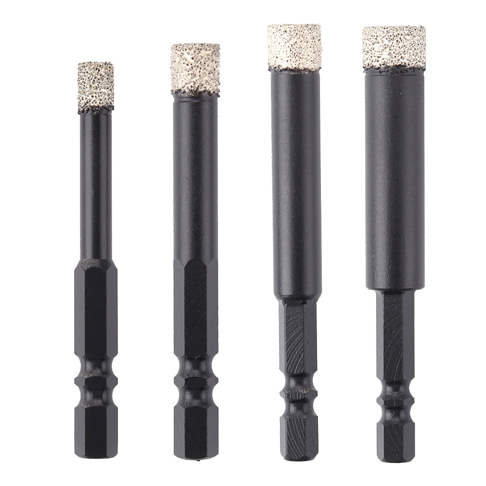 

4pcs/Set Brazed Hexagonal Shank Hole Opener Dry Drill Bit for Tile Concrete, 501 Original