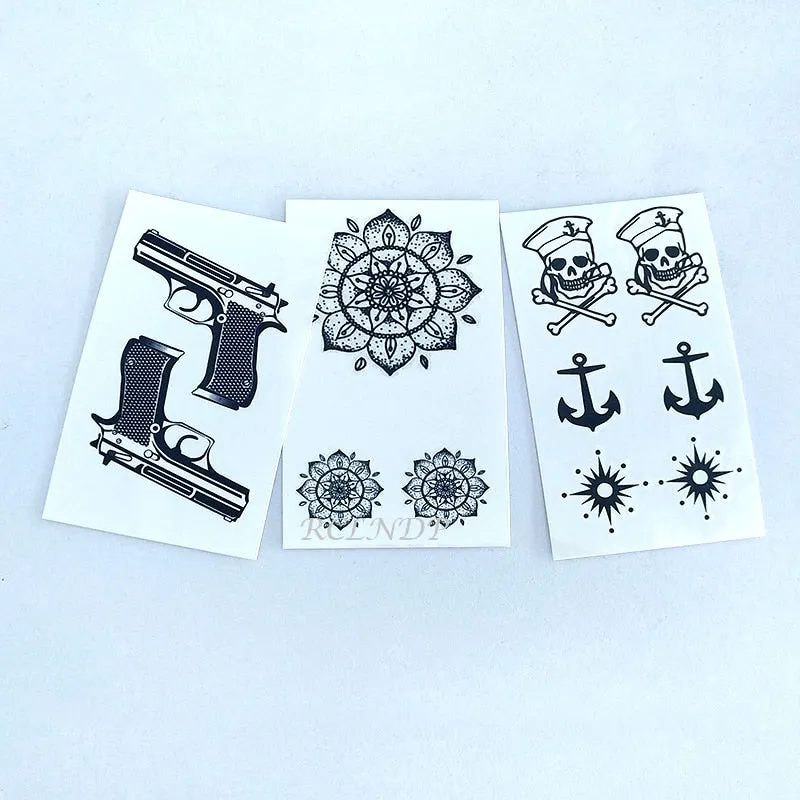 Waterproof Temporary Tattoo Sticker black machine gun tatto flash tatoo fake tattoos for men women