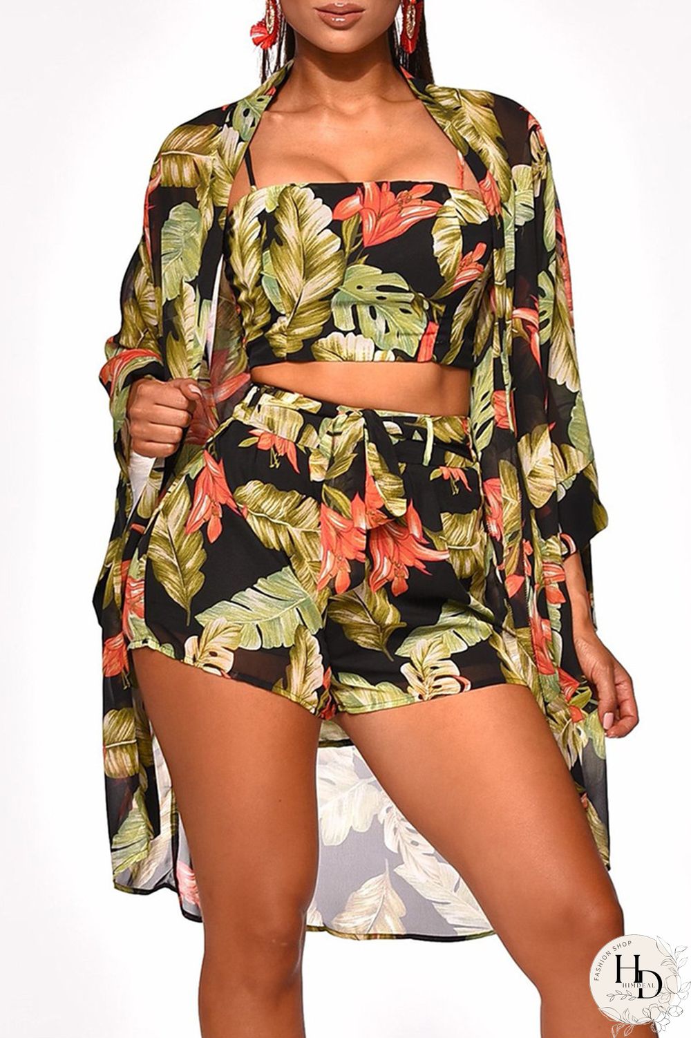 White Fashion Sexy Print Basic Square Collar Long Sleeve Two Pieces