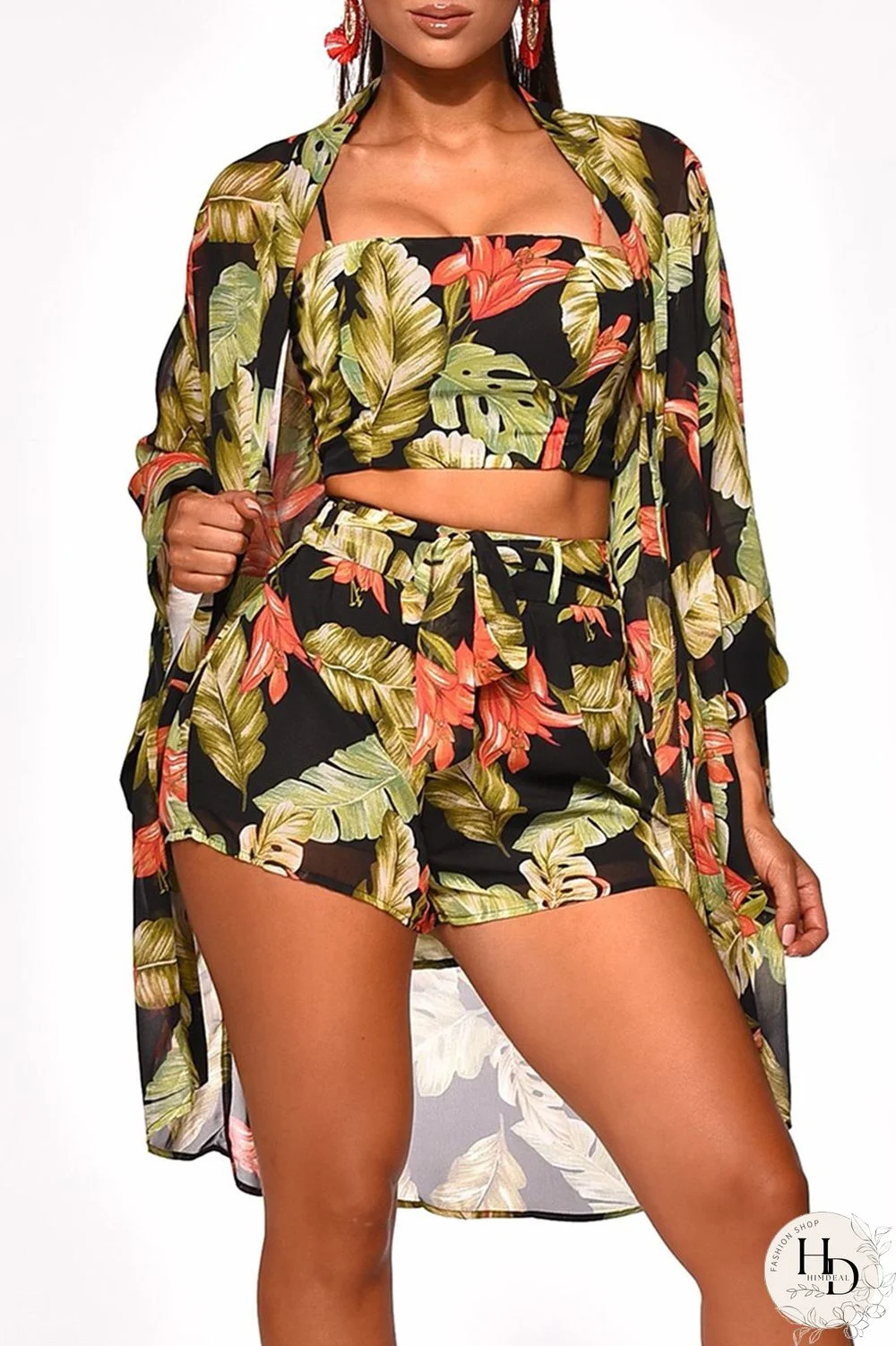 White Fashion Sexy Print Basic Square Collar Long Sleeve Two Pieces