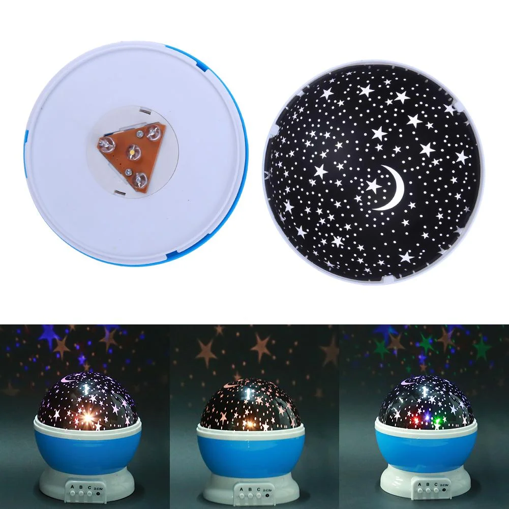 Rotating Projector Starry Night Lamp Projection LED Lights Xmas Gift(Blue)