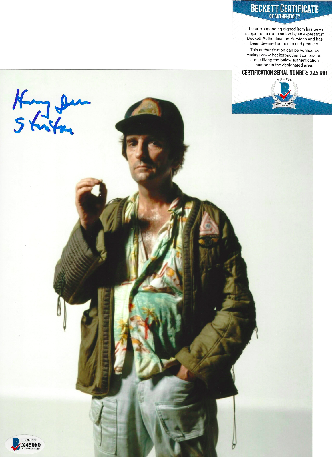 HARRY DEAN STANTON SIGNED 'ALIEN' 8x10 MOVIE Photo Poster painting ACTOR BECKETT COA BAS