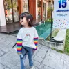 Kid Baby Girl T-shirt Casual Colorful Striped Long Sleeve Tops