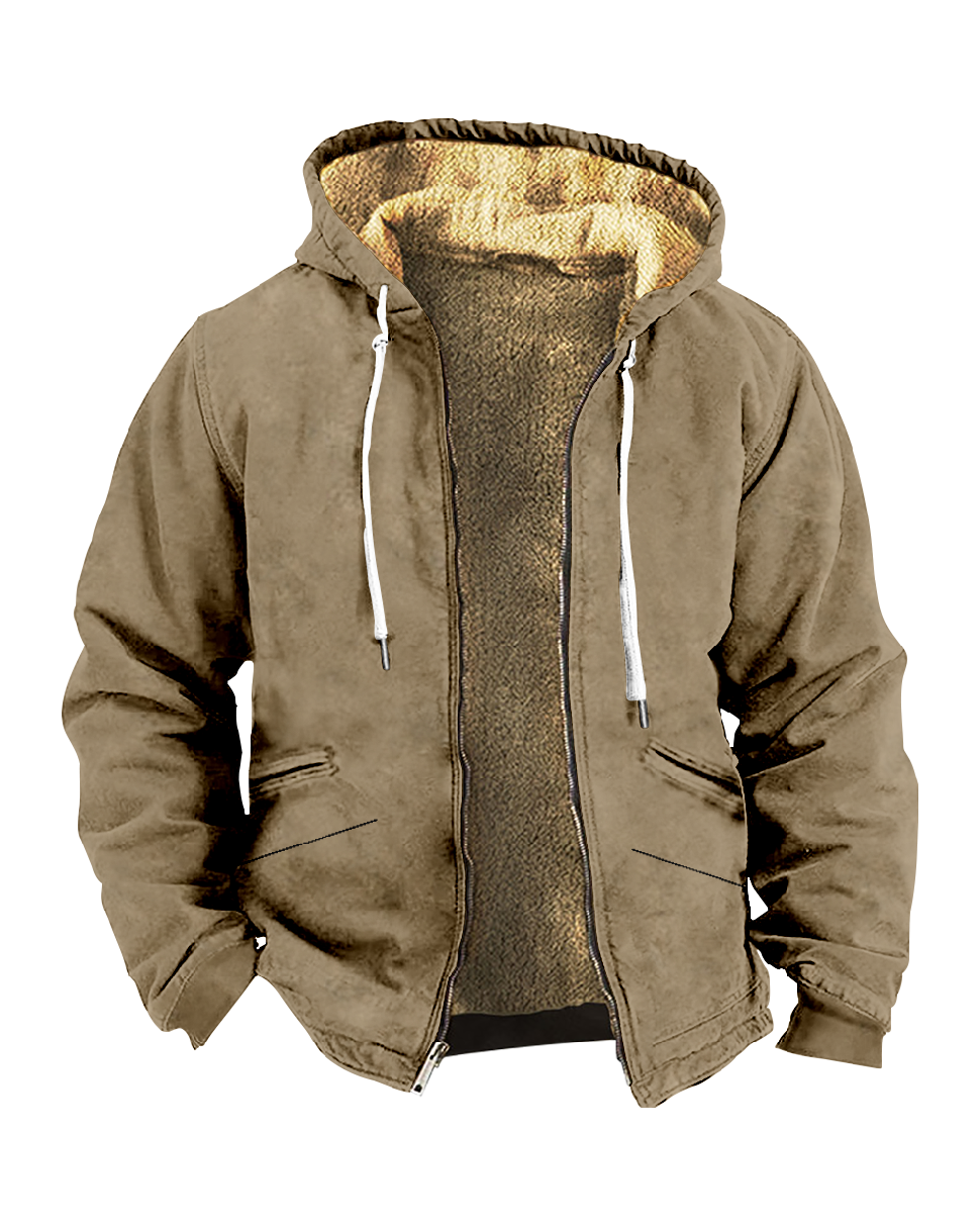 Suitmens Men's Casual Fleece Hooded Jacket 0035