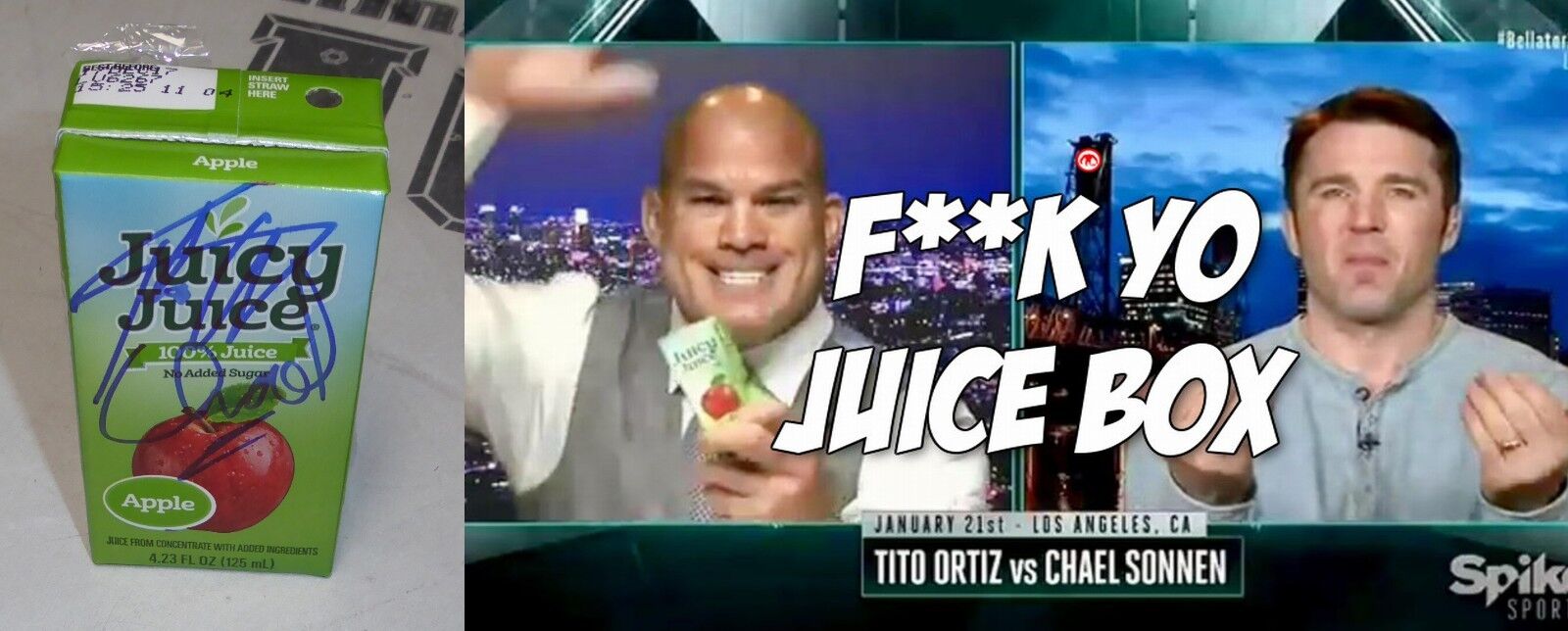 Tito Ortiz Chael Sonnen Signed Juice Box BAS Beckett COA UFC Bellator Autograph