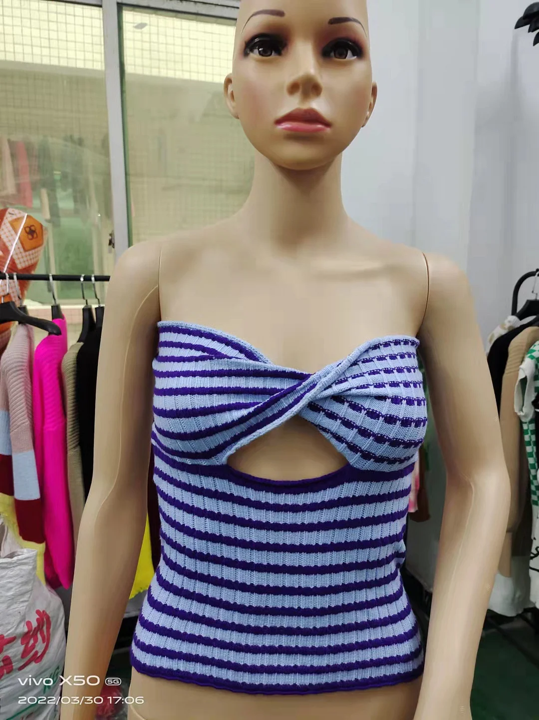 Toloer Toloer And Summer 2024 Sweater Hot Style Women's Sexy Striped Sweater Knit Strap Wipe-Outfit Ideas