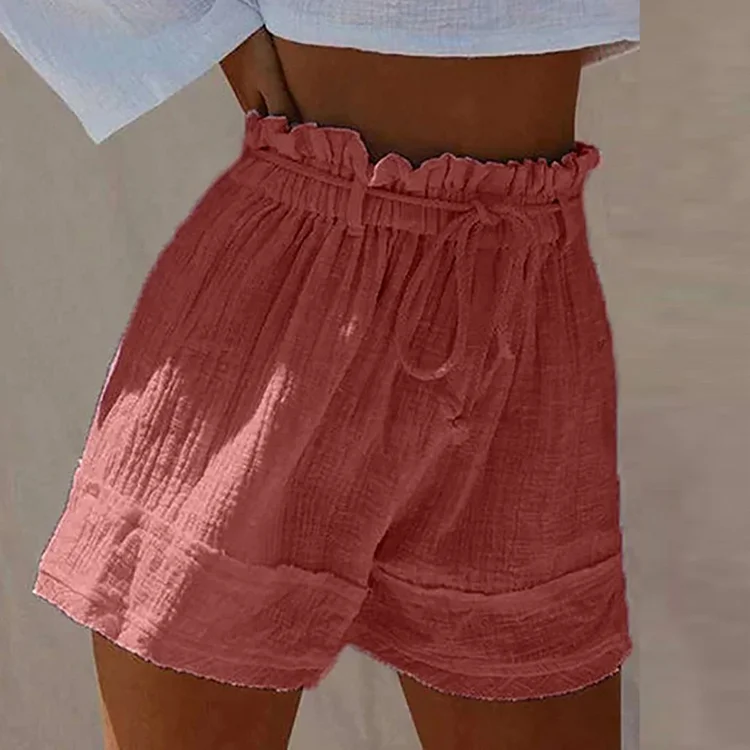 Women Summer Shorts  Pant Casual Drawstring Running Sports Shorts Women Solid High Waist Short Pants