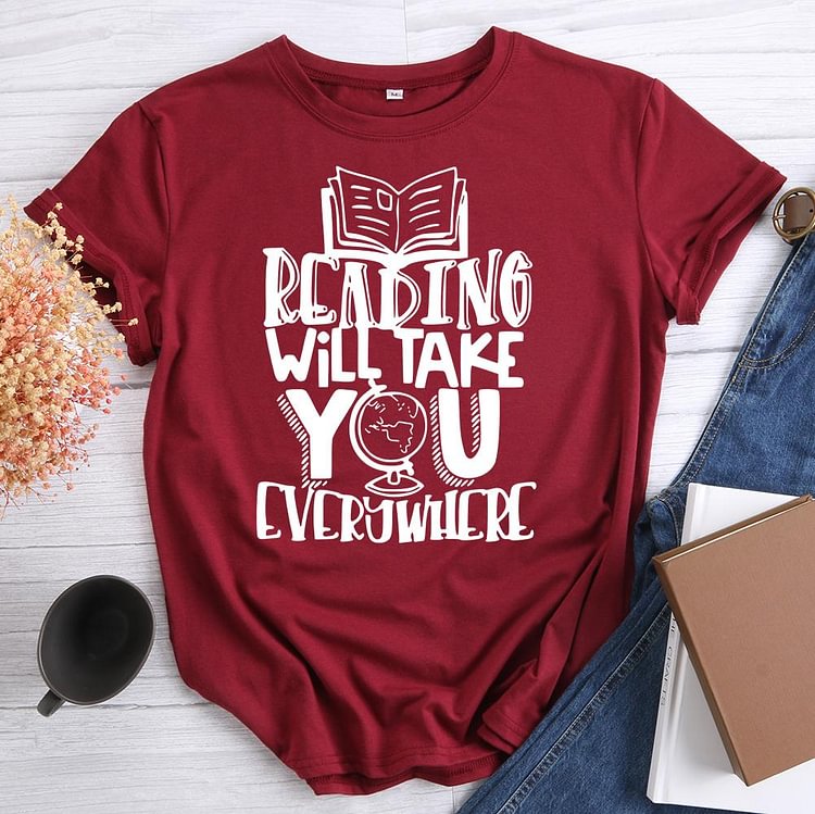 ANB - Reading will take you Everywhere Book Lovers Tee Tee -602852