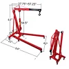 HTTMT- Engine Motor Hoist Cherry Garage Lifting Picker Crane Lift 4000 lb Capacity Red Cherry Picker Jack Engine Hoist With Hook [P/N: ET-CAR-FIX005-2T-RED]