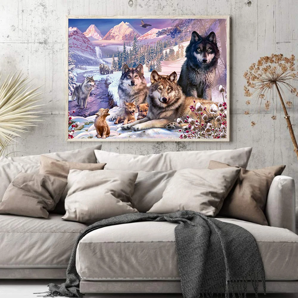 Diamond Painting - Full Round Drill - Wolf(Canvas|60*50cm)
