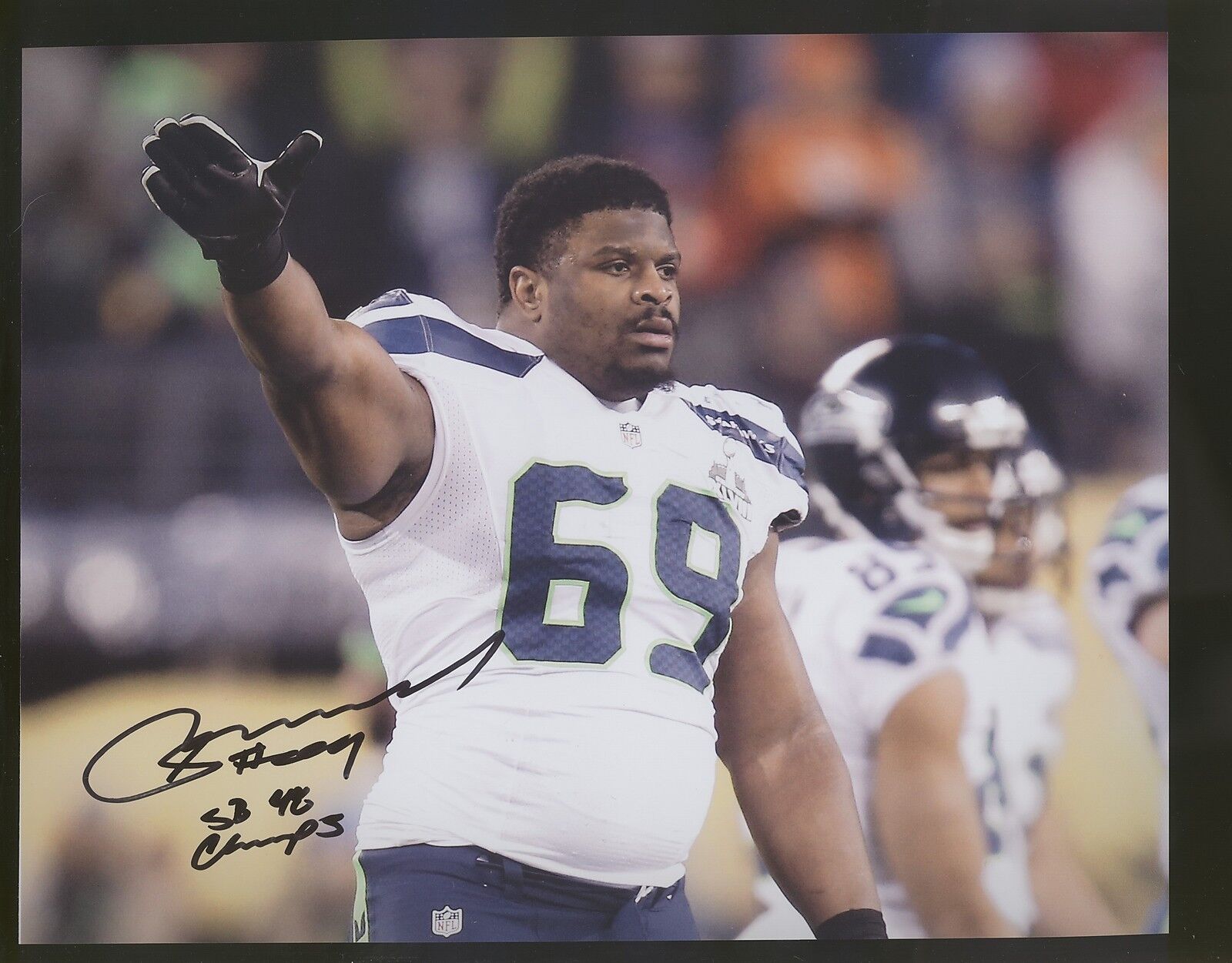 Clinton McDonald 8x10 Photo Poster painting INSCR Autographed Signed Seahawks SB Champ SPH 0411