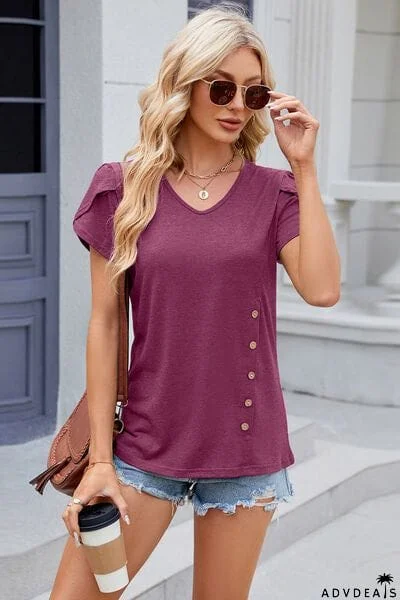 V-Neck Short Sleeve T-Shirt