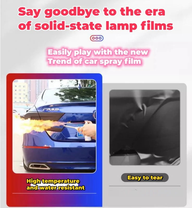 Highly transparent frosted removable color-changing film for car lights