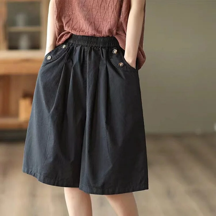 Women Loose Casual Summer Minimalist Cotton Shorts