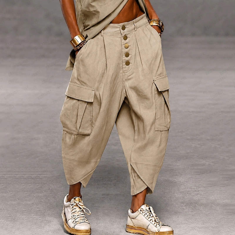 Casual Drop Crotch Cargo Harem Pants
