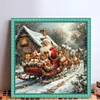 Santa Claus On A Sleigh-11CT Stamped Cross Stitch 45*45cm/17.72*17.72in