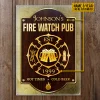 Personalized Firefighter Fire Watch Pub Gold Custom Classic Metal Signs