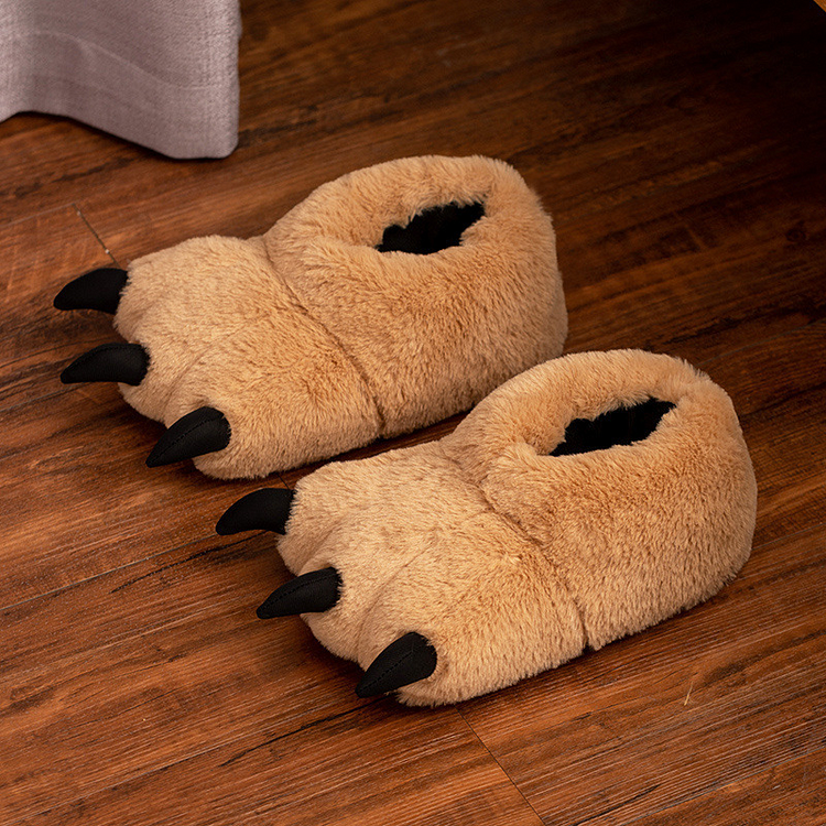 Bear paw cotton slippers women