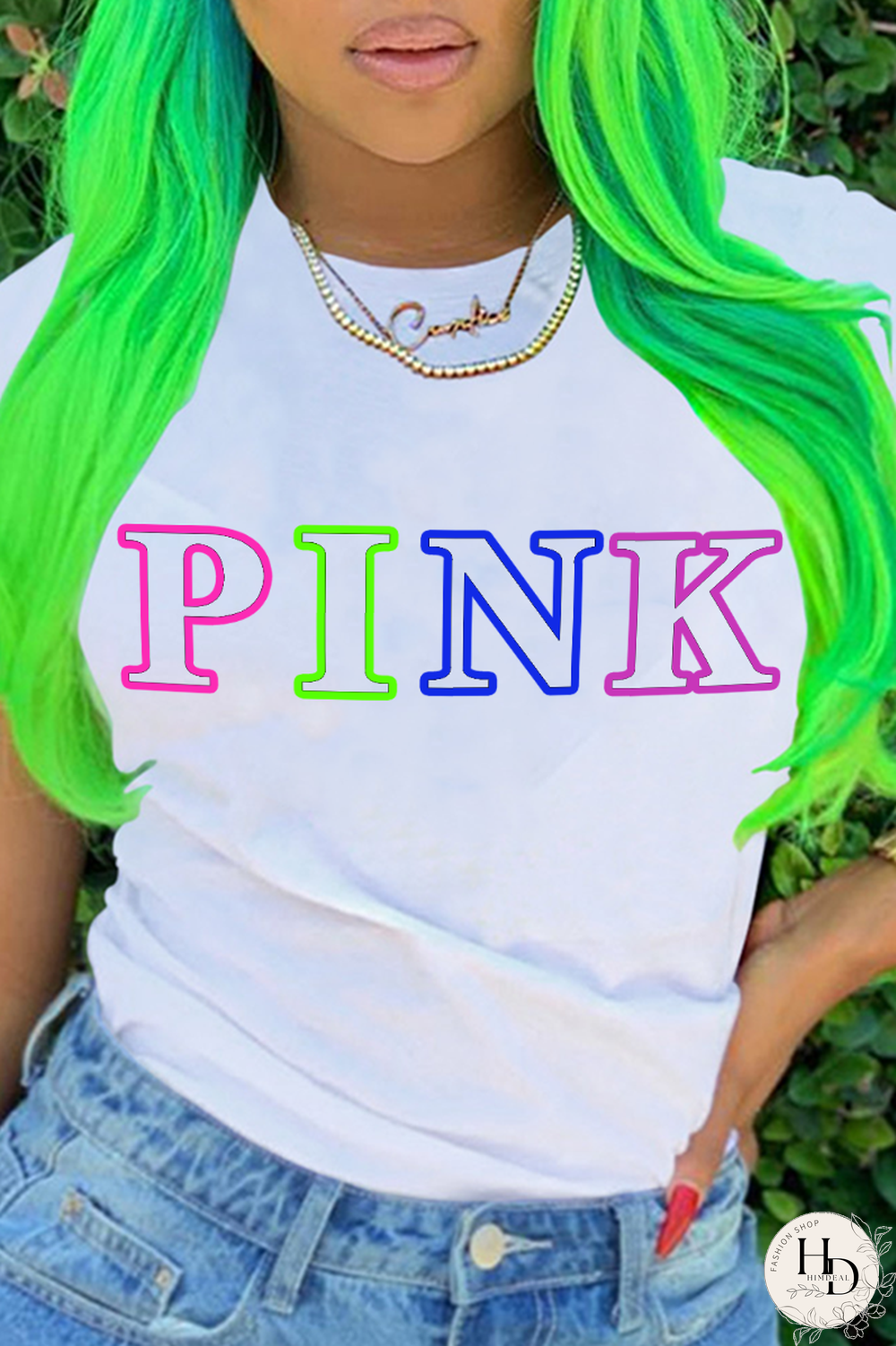 White Street Print Letter O Neck T-Shirts