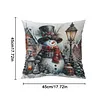 Snowman 11CT 3 Strands DIY Stamped Pillow Covers Cross Stitch Kits for Adults Home Decor 45x45cm tapestrymarket