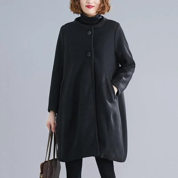 gray black wool plus size casual loose autumn winter coat women 2020 clothes Outerwear