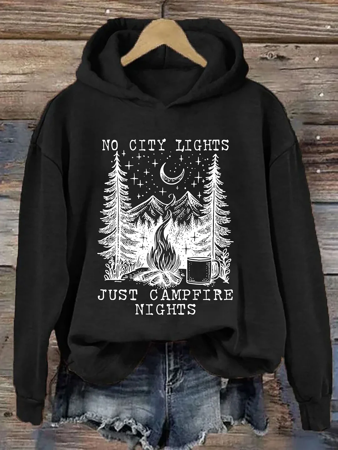 No City Lights Just Campfire Nights Hoodie