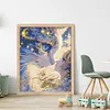 Cartoon Girl Cat-11CT Stamped Cross Stitch 40*50cm/15.75*19.69in tapestrymarket