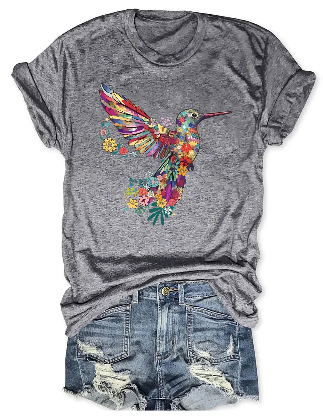 Floral Hummingbird Lover T-shirt