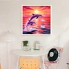 (Counted/Stamped)Dolphins At Sunset-11CT Cross Stitch 40*40cm/15.75*15.75in