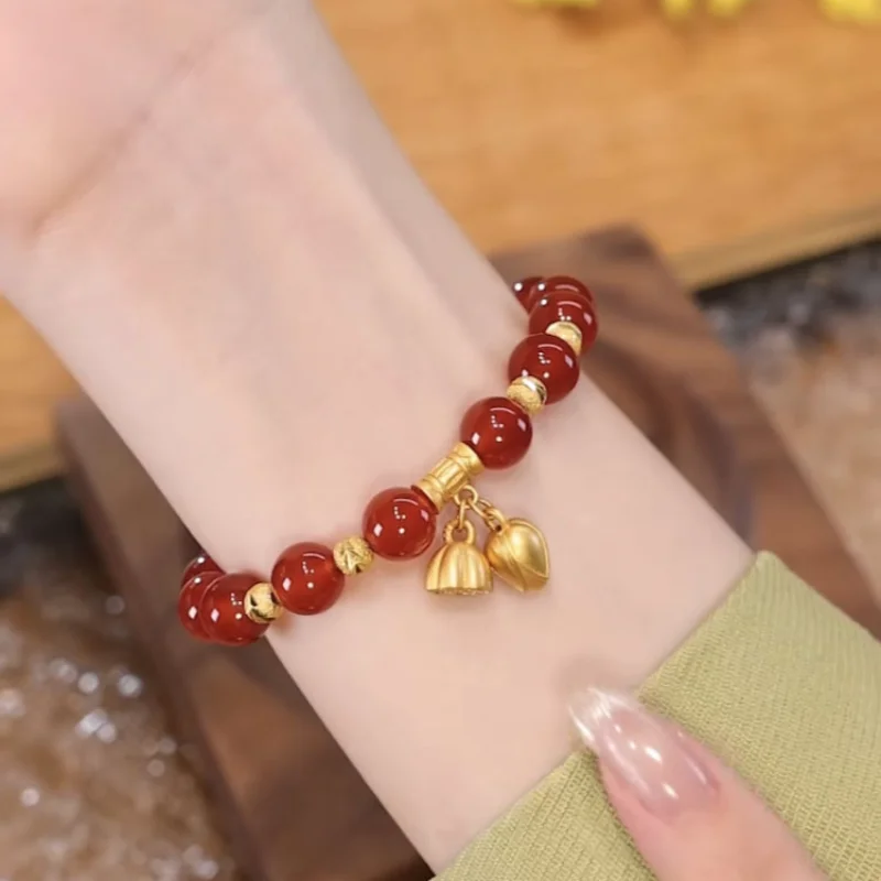 Lotus Pod Natural Pink Agate Bracelet