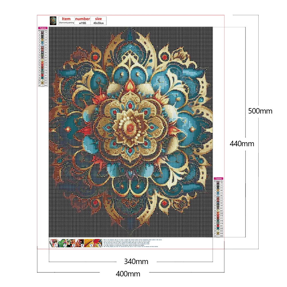 Full Round Diamond Painting 40*50cm - Metal Mandala