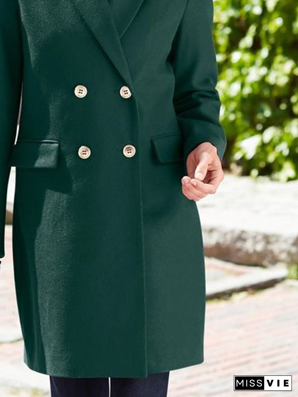 Casual Plain Shawl Collar Loose Woolen Overcoat